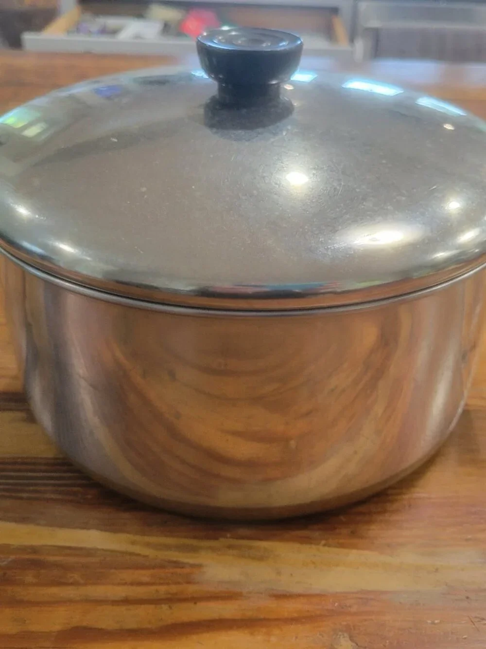 Revere Ware 1801 Stock Pot 4 Qt Copper Bottom Stainless Steel 2363973 with Lid